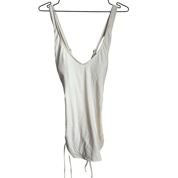Catalina Off-White Ruched Side Swim Cover-Up Tank Top Size M NWT - Picture 1 of 6